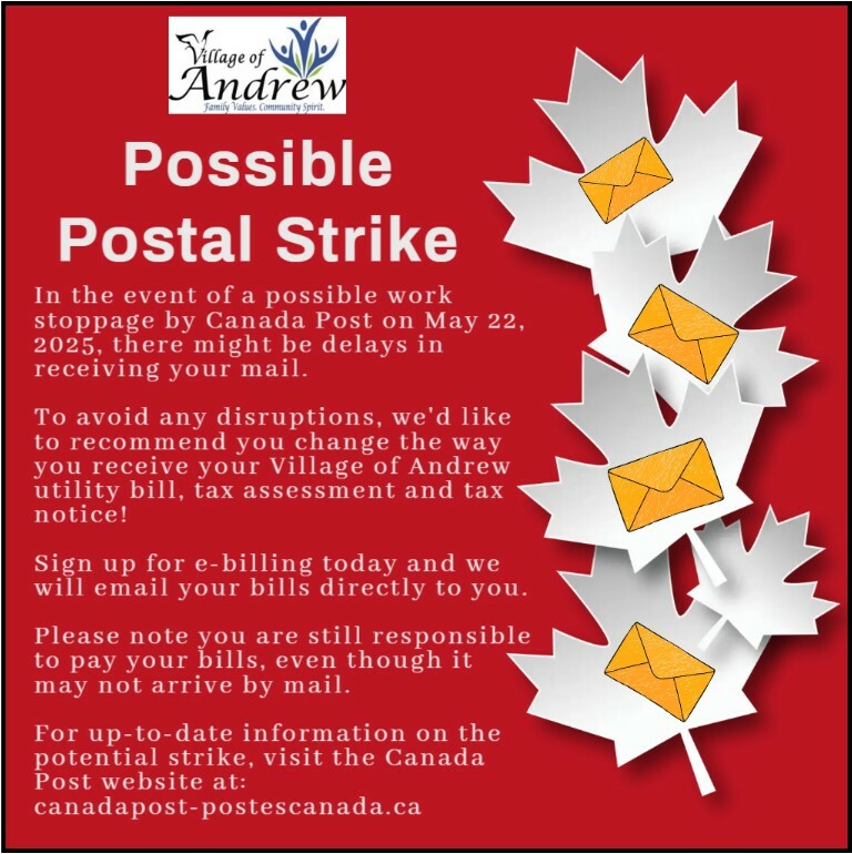 Possible Postal Strike - Sign up for e-Billing